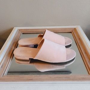Blush Suede Slide Sandal